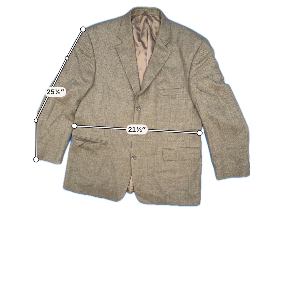 Mens Brown Herringbone Tweed Blazer‎ Sport Coat Three Button Jacket - Picture 6 of 12